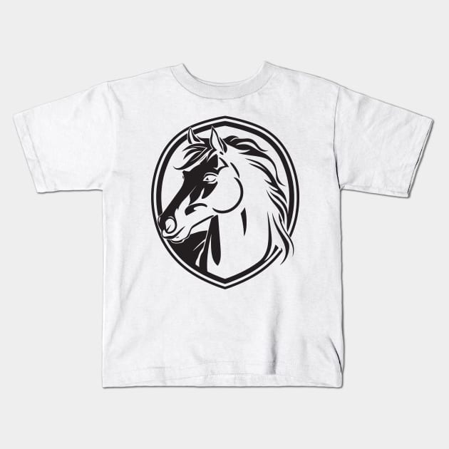 Horse head t-shirt Kids T-Shirt by ArtvectorDSGN